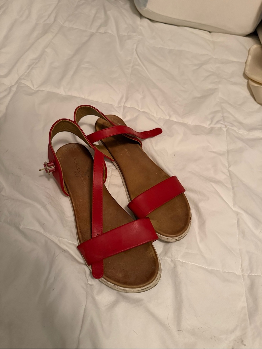 Women's Red Strappy Slingback Sandals